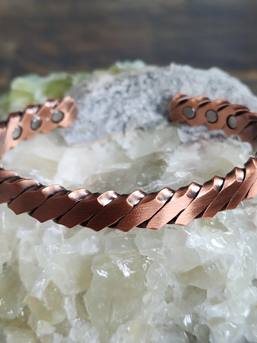 Pure Copper Magnetic Cuff Bracelet – 6 Magnets – 10mm Wide Adjustable Unisex